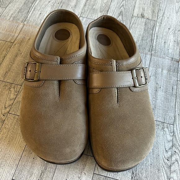 Bass Celeste Women's Brown Suede Leather Cork Mules Slide on Clogs - Size 10‎ - Picture 1 of 8
